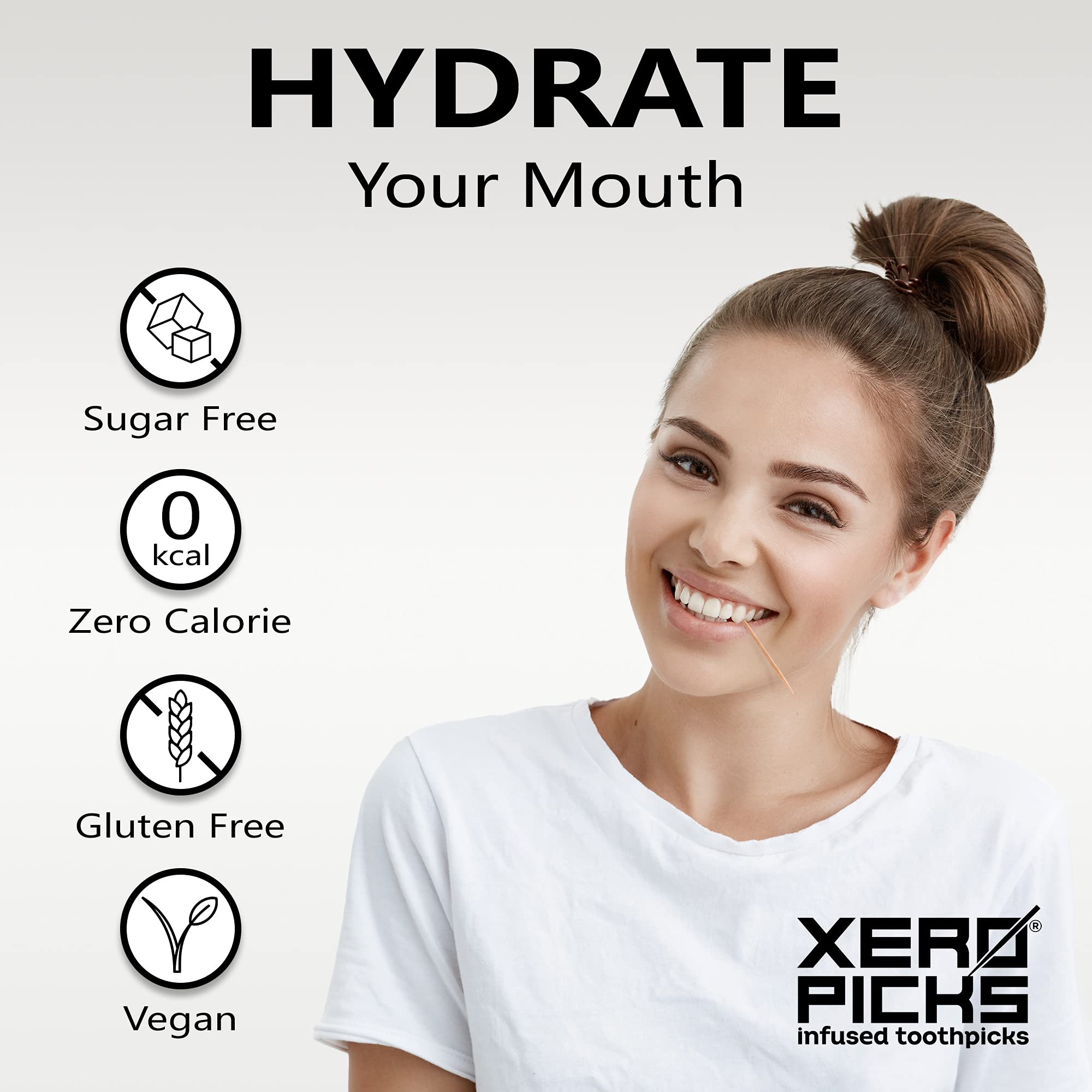 Person discreetly using Xero Picks for fresh breath