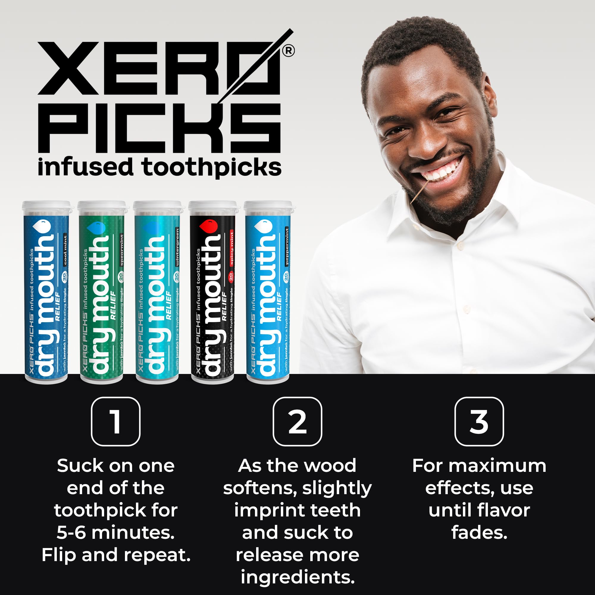 20-count box of Xero Picks Infused Tooth Picks for fresh breath
