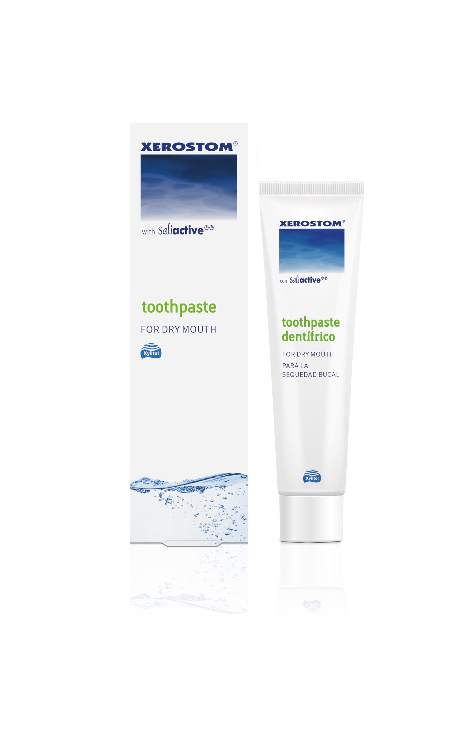 Xerostom With Saliactive toothpaste 50ml – front view of the tube