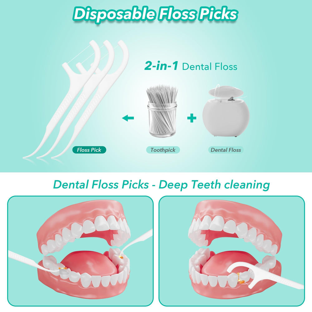 Dual-safety floss pick tip protecting gingiva
