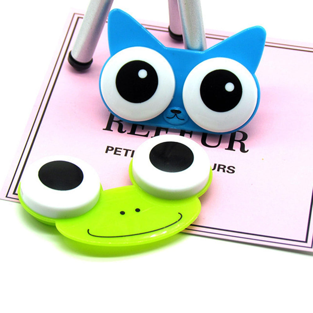 Cartoon frog lens box – product flat lay