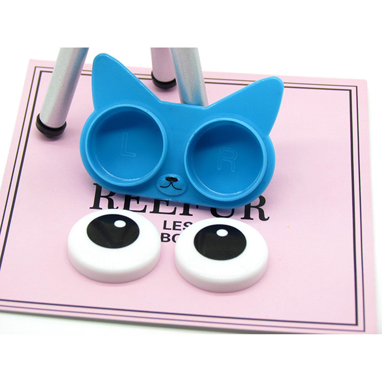 Inside view of frog-shaped lens case