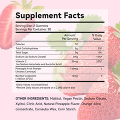 Close-up of strawberry-flavored gummies