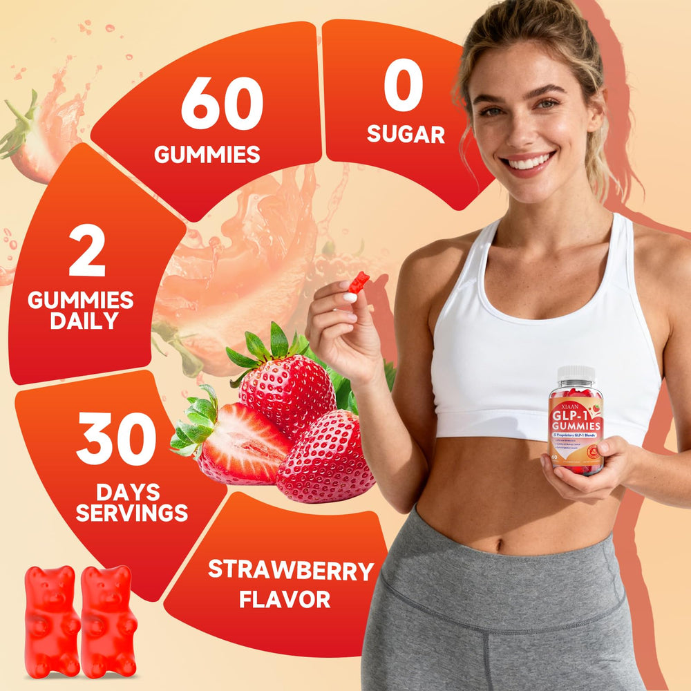 Final product image showing 120-count bottle and strawberry flavor