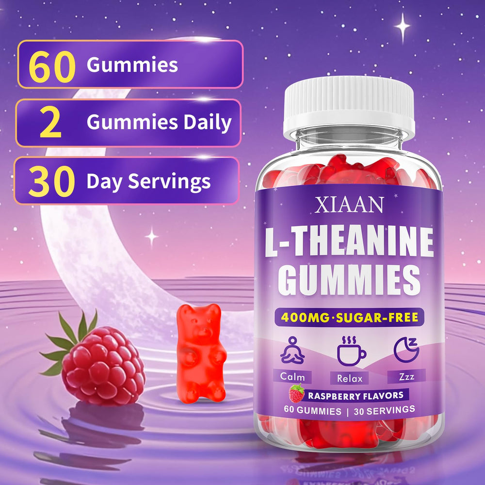 Nutrition facts panel for L-Theanine gummies