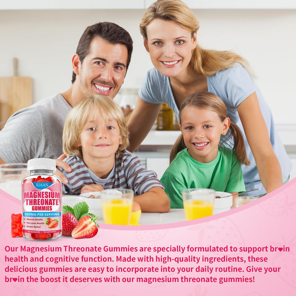 Chewable strawberry magnesium L-Threonate gummies