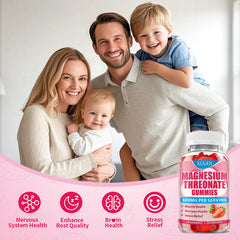 Magnesium L-Threonate gummies suitable for kids and adults in strawberry flavor