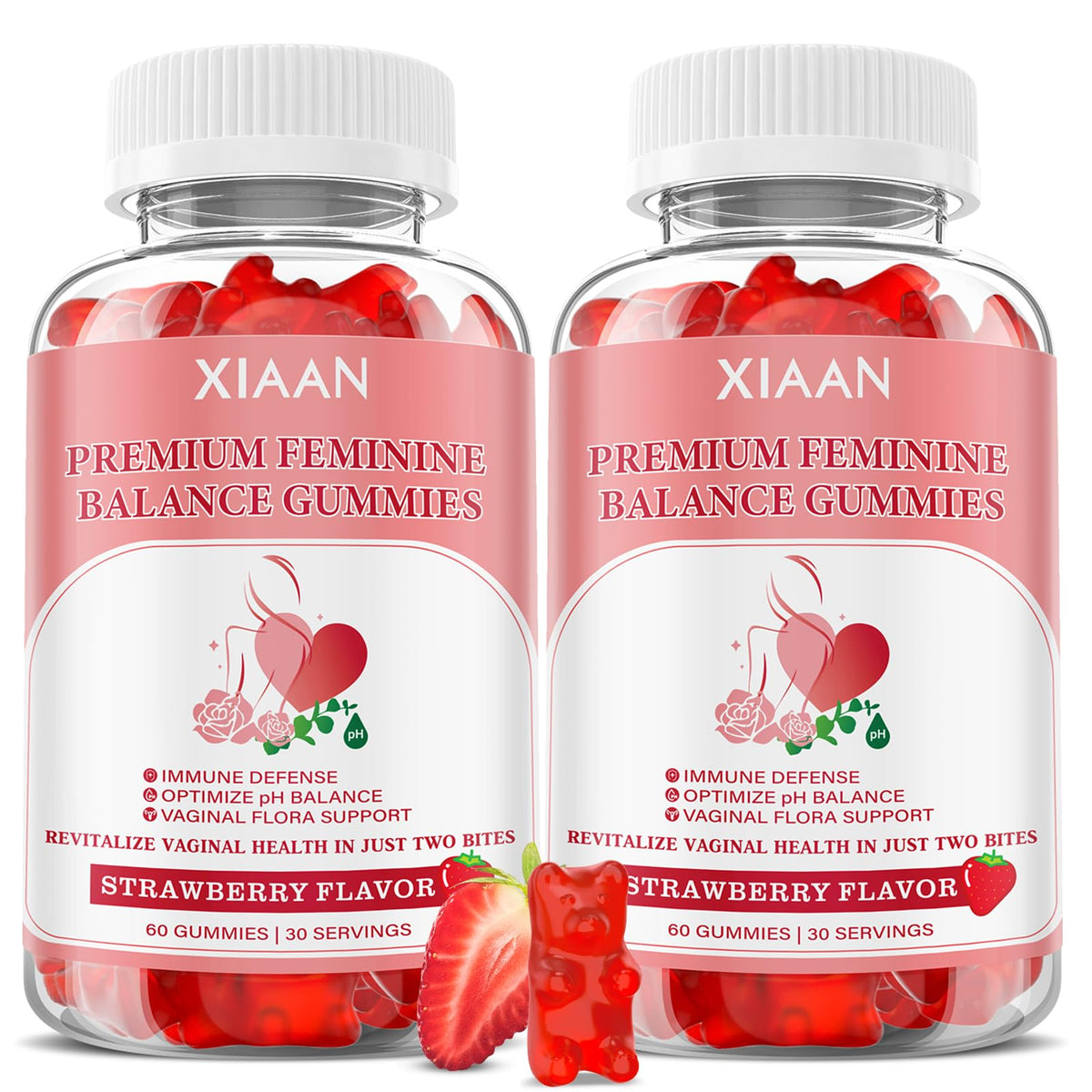 XIAAN Feminine Balance gummies bottle with 2 pack packaging