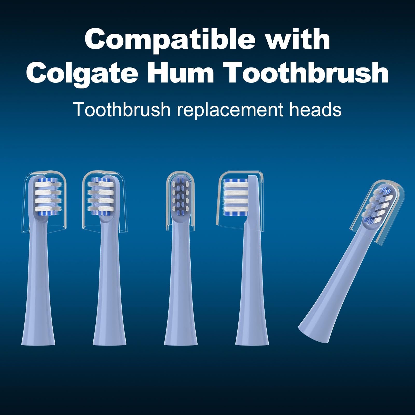 Xiaohead 10-pack replacement heads for Colgate Hum Connected Blue - packaging and product