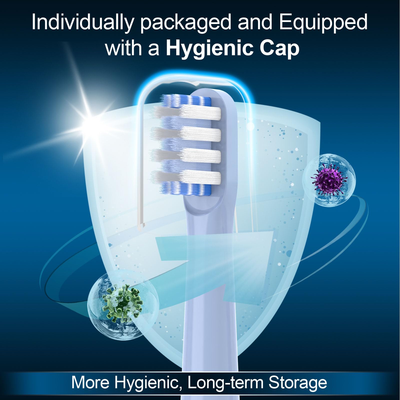 Individually wrapped Xiaohead replacement heads with hygienic cap for Colgate Hum Connected