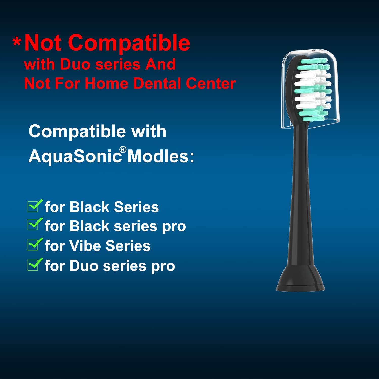 XIAOHEAD replacement toothbrush head for AquaSonic Vibe Series