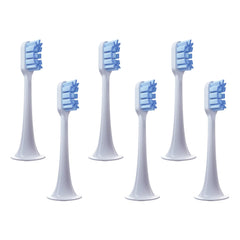 Six blue replacement toothbrush heads compatible with Xiaomi Mijia Mi Home T300/T500/T700