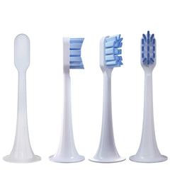 Close-up of soft bristles on a Xiaomi replacement toothbrush head