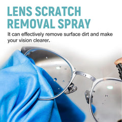 Applying spray to eyeglasses lens (usage step)