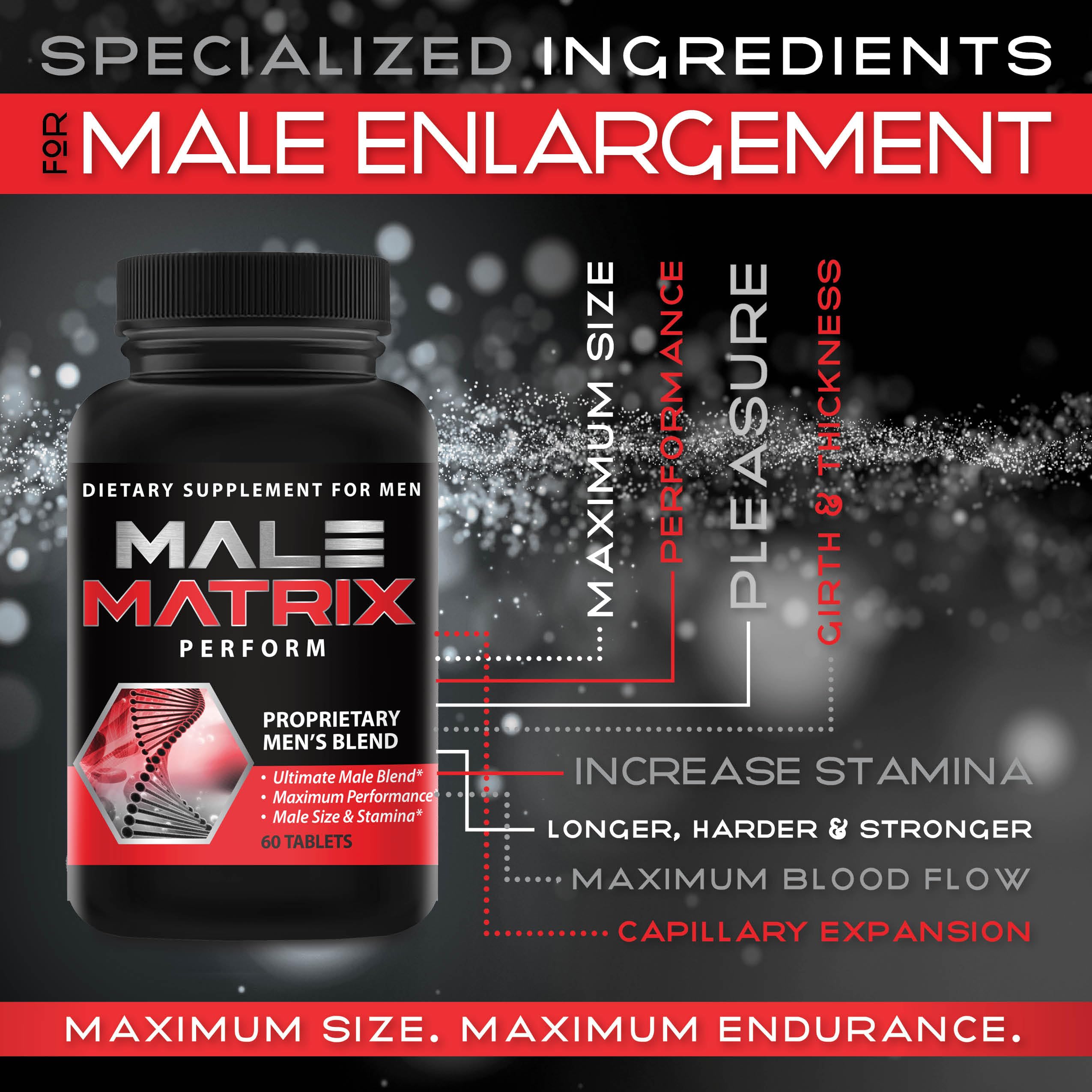XL Science Male Matrix bottle in white promoting clean easy dose look