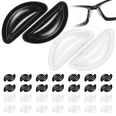 XLIUAX 30 pairs silicone eyeglass nose pads in white and black