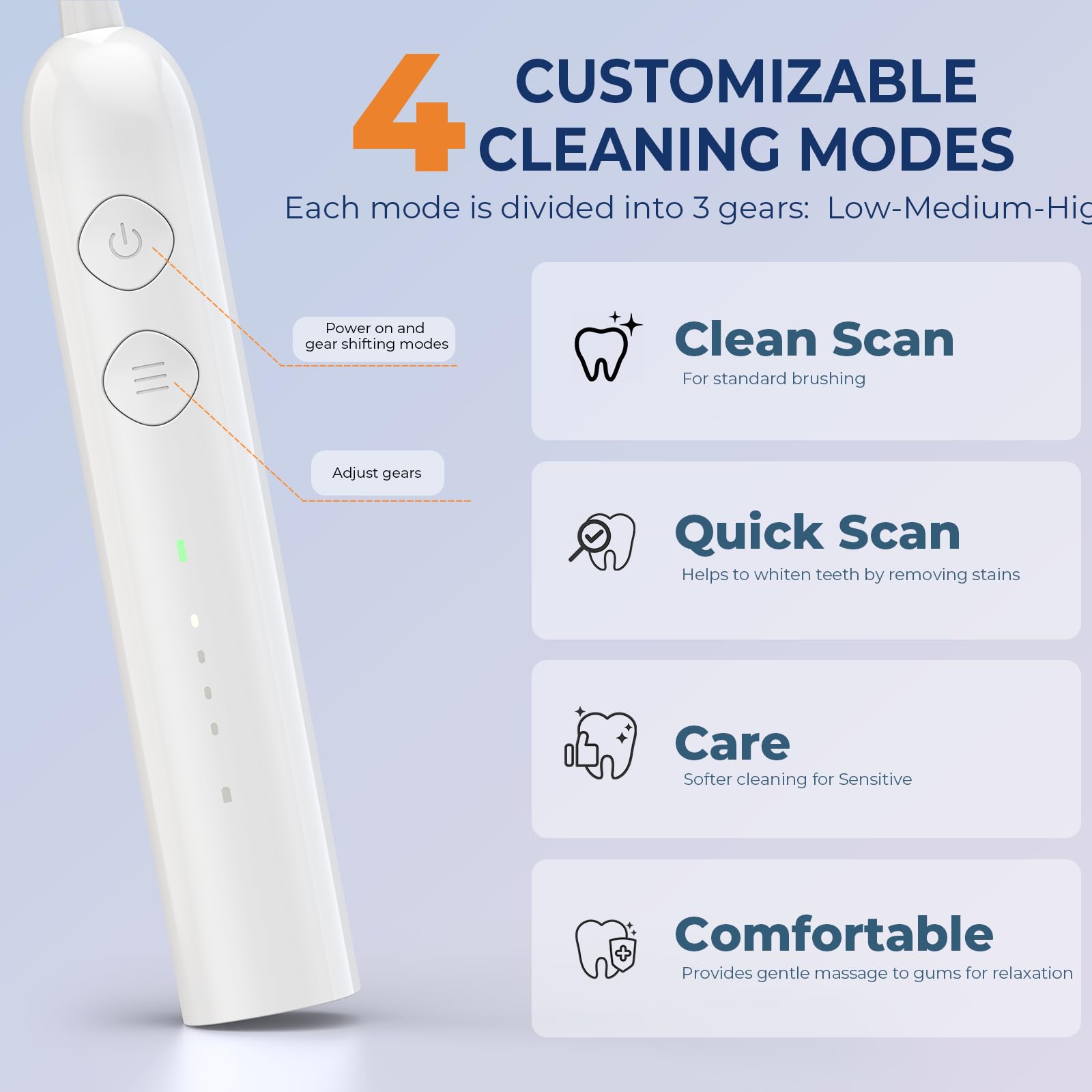 Six replacement brush heads for XOKK toothbrush