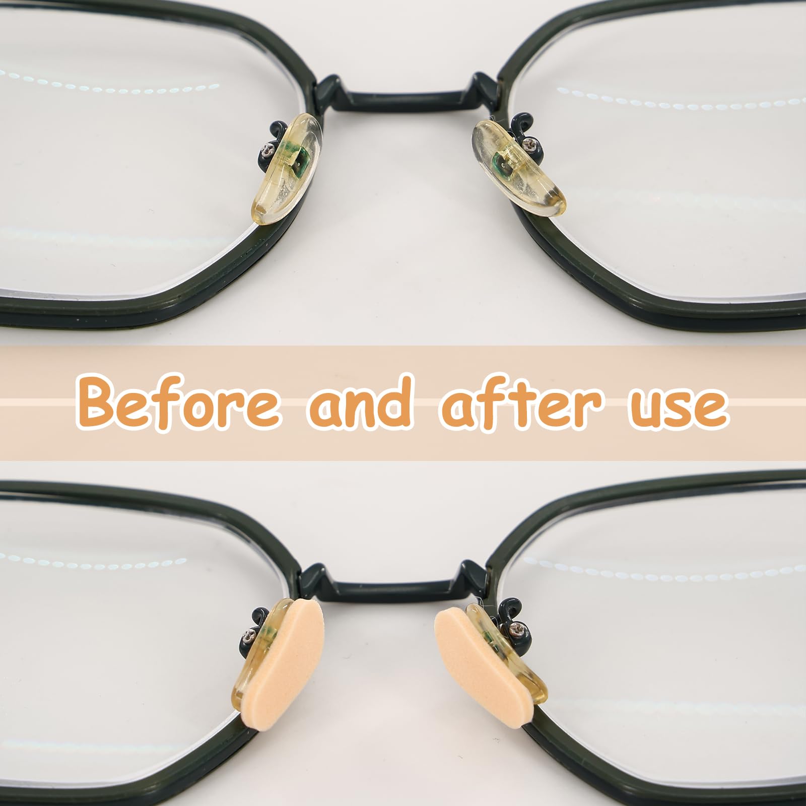 Nose pads compatible with metal, resin, sunglasses and reading glasses