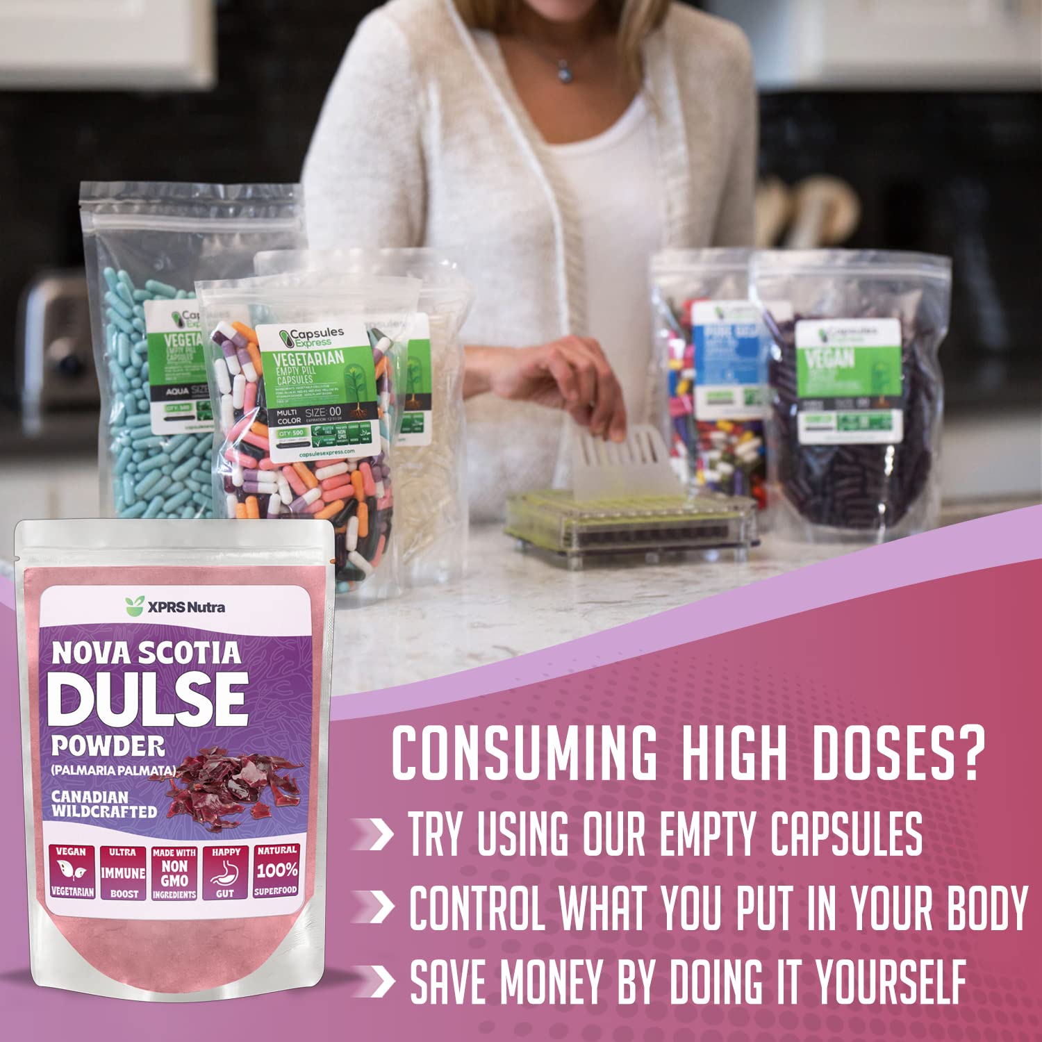 Nutrition facts panel for XPRS Nutra Dulse Powder