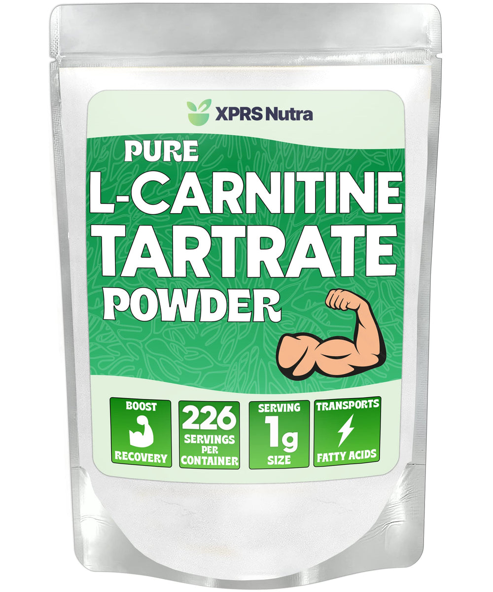 XPRS Nutra L-Carnitine Tartrate Powder bottle provides pure energy-support for workouts.