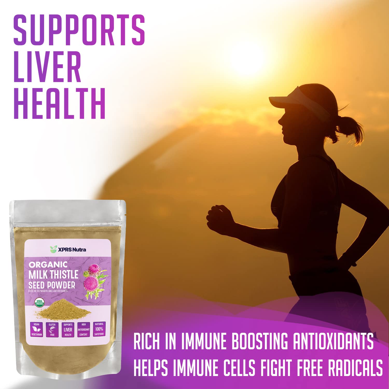 Ground milk thistle powder in a bowl