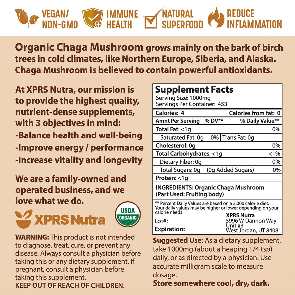 Whole Chaga mushrooms sourced from Siberia