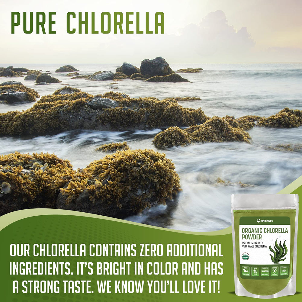 Illustration of complete protein: chlorella providing all nine essential amino acids