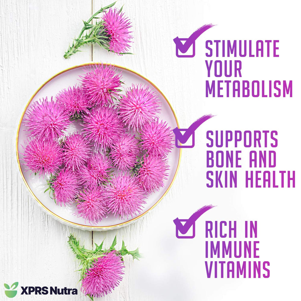 Back packaging of XPRS Nutra Organic Milk Thistle Seed Powder 16 oz