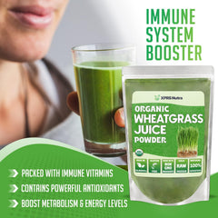 XPRS Nutra Organic Wheatgrass Juice Powder 4oz back nutrition facts