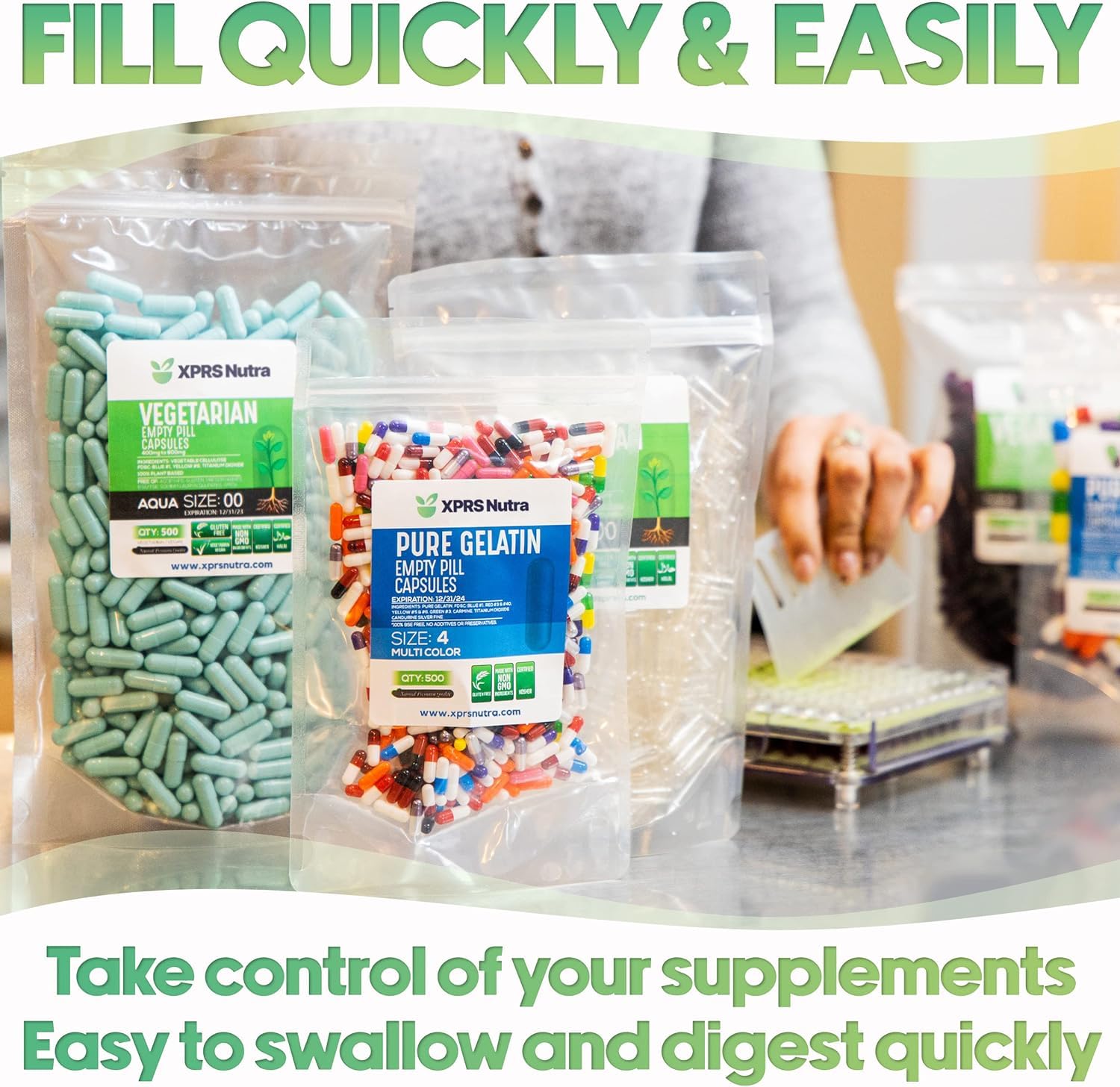 Bulk 1000-count empty capsules for DIY capsules