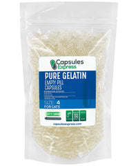 Clear size 4 empty gelatin capsules for cats - front view