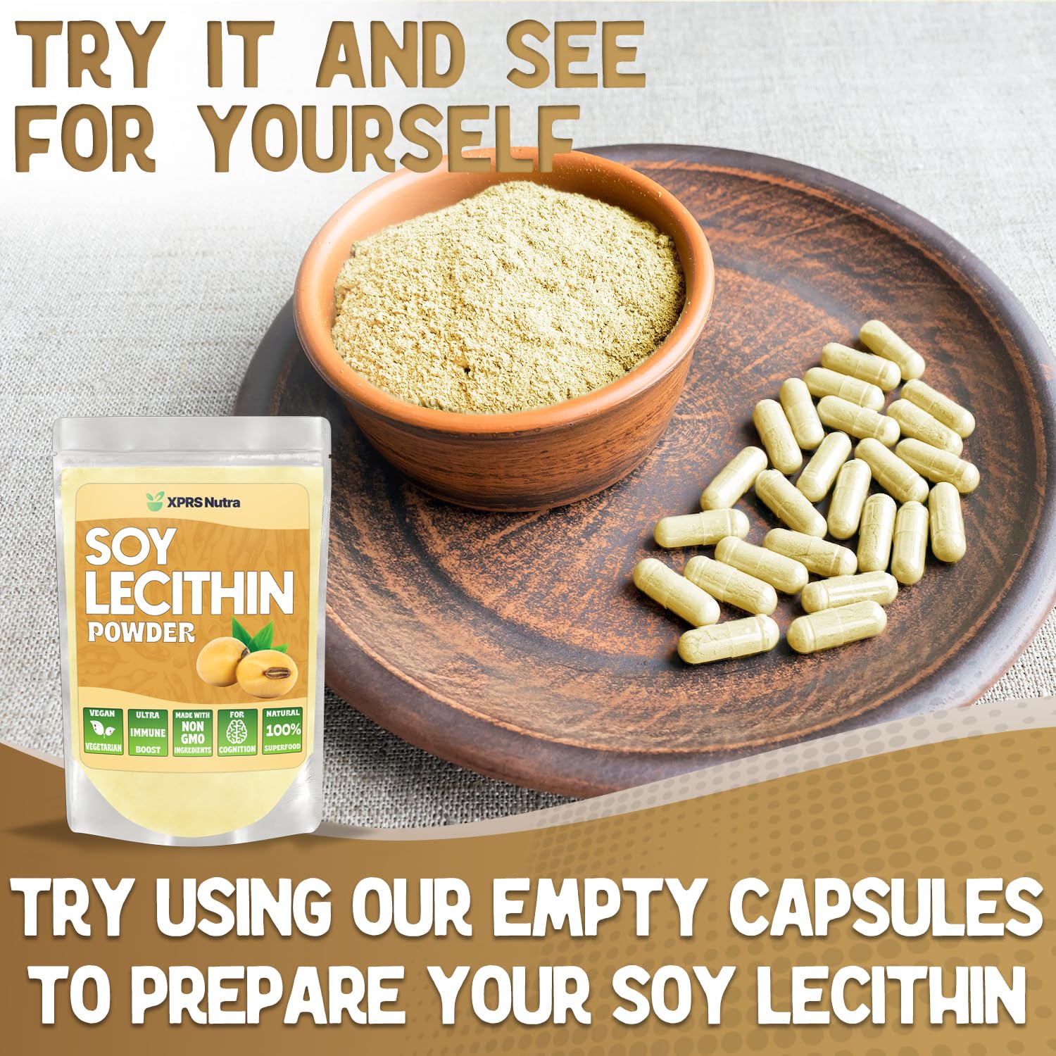 Vegan-friendly soy lecithin powder product image