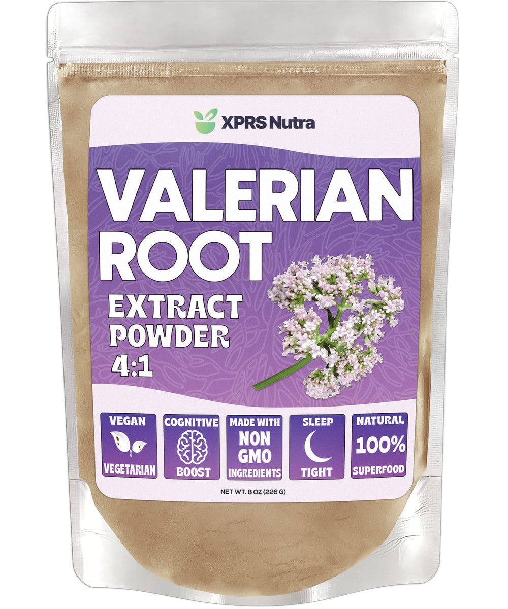 XPRS Nutra Valerian Root Extract Powder 4:1 bottle close-up