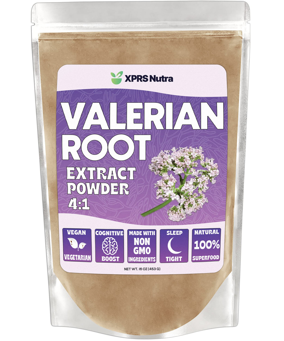 Front view of XPRS Nutra Valerian Root Extract Powder 4:1 bottle