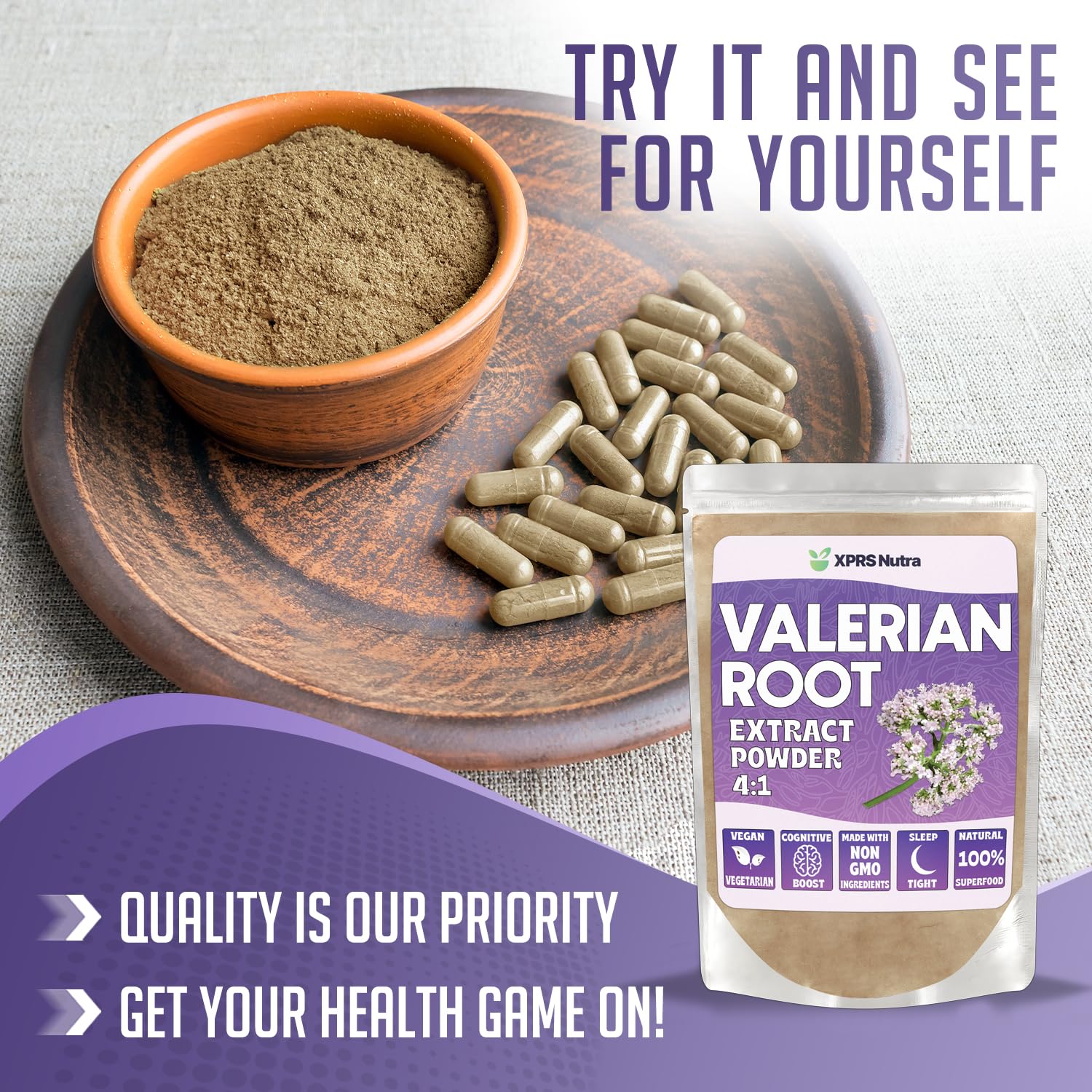 Usage directions for valerian root powder 4:1