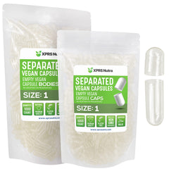 XPRS Nutra vegan size 1 separated capsules 1000-count, clear