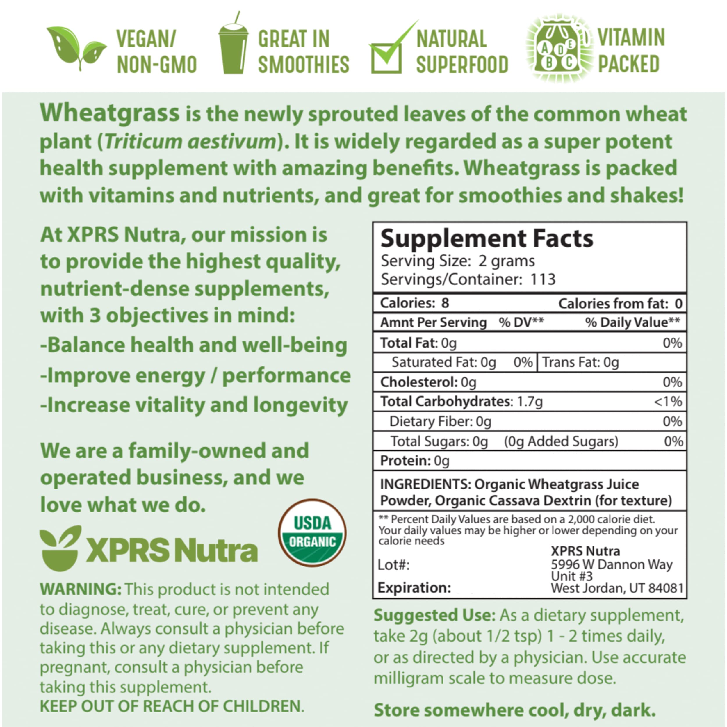 Stack of XPRS Nutra Wheatgrass Juice Powder 8oz jars