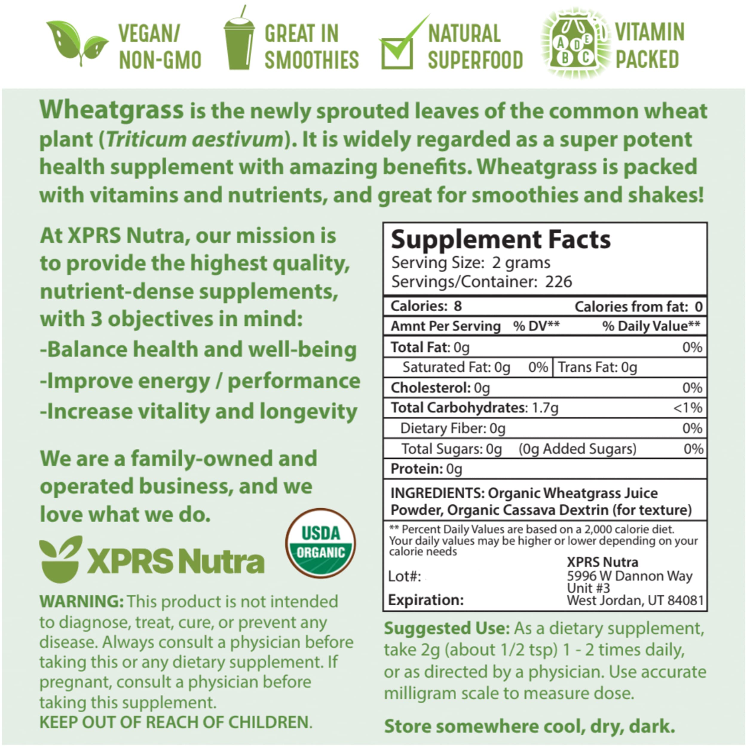 Nutritional information and vitamin highlights on label