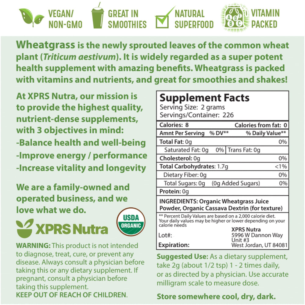 Nutritional information and vitamin highlights on label