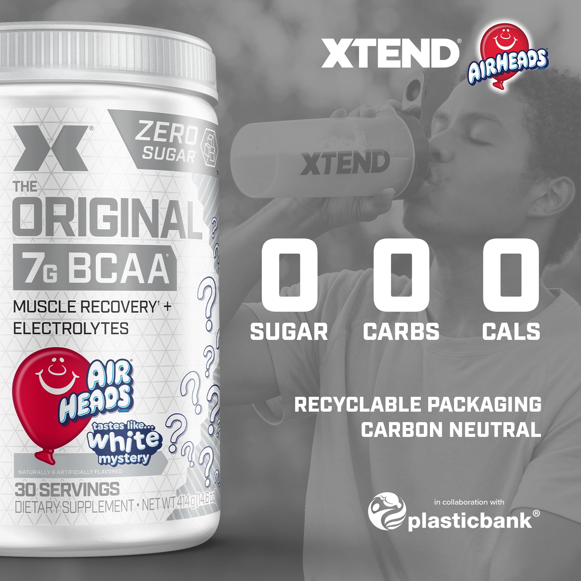 Xtend AirHeads Candy BCAA workout athlete demonstrates sustained intensity and focus.