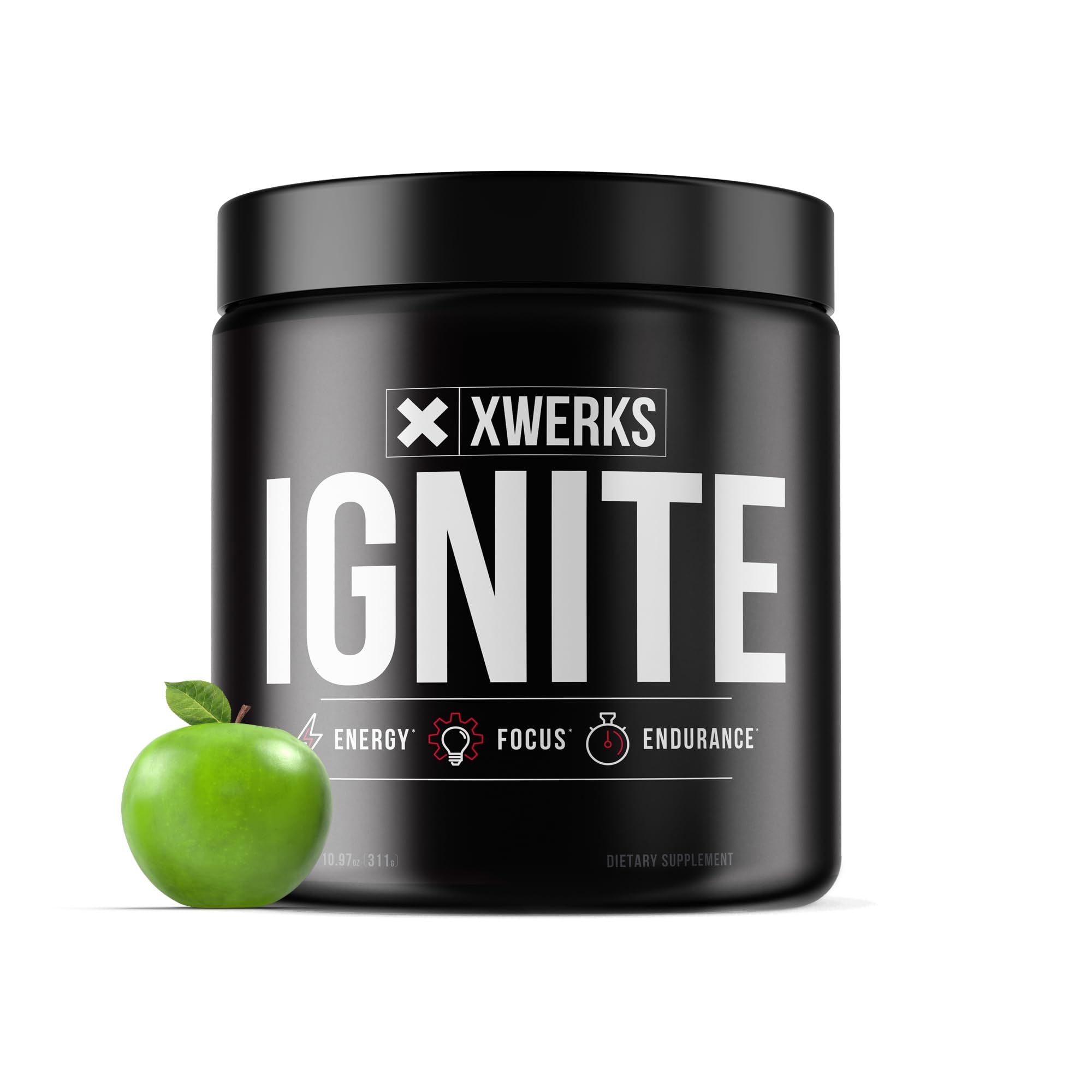 Xwerks Ignite Green Apple tub front—clean energy for workouts.