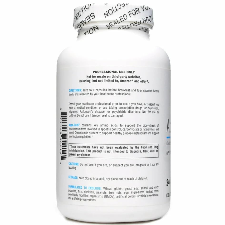 Unopened XYMOGEN Appe-Curb bottle on white surface