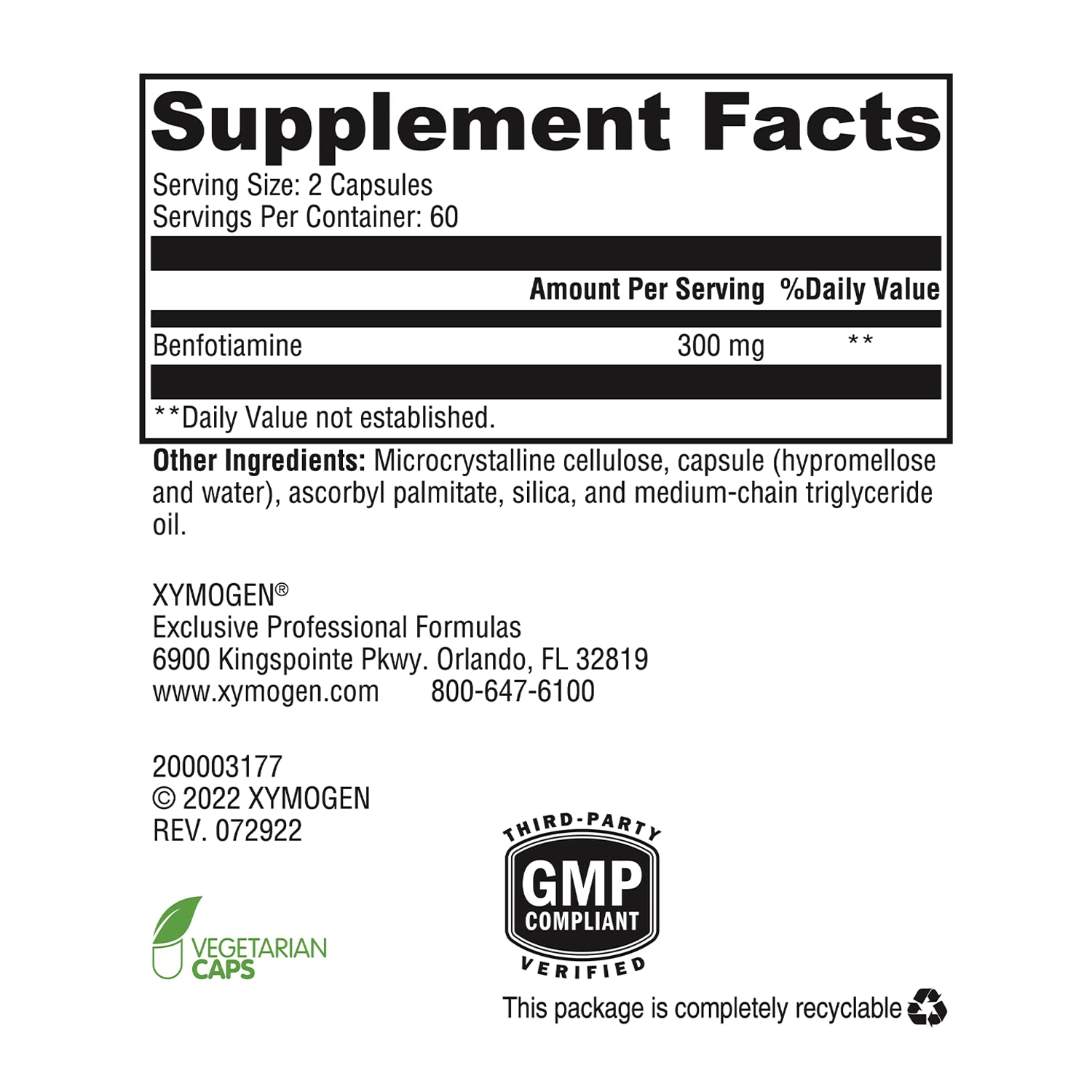 Ingredients and GMO-free statement on pack