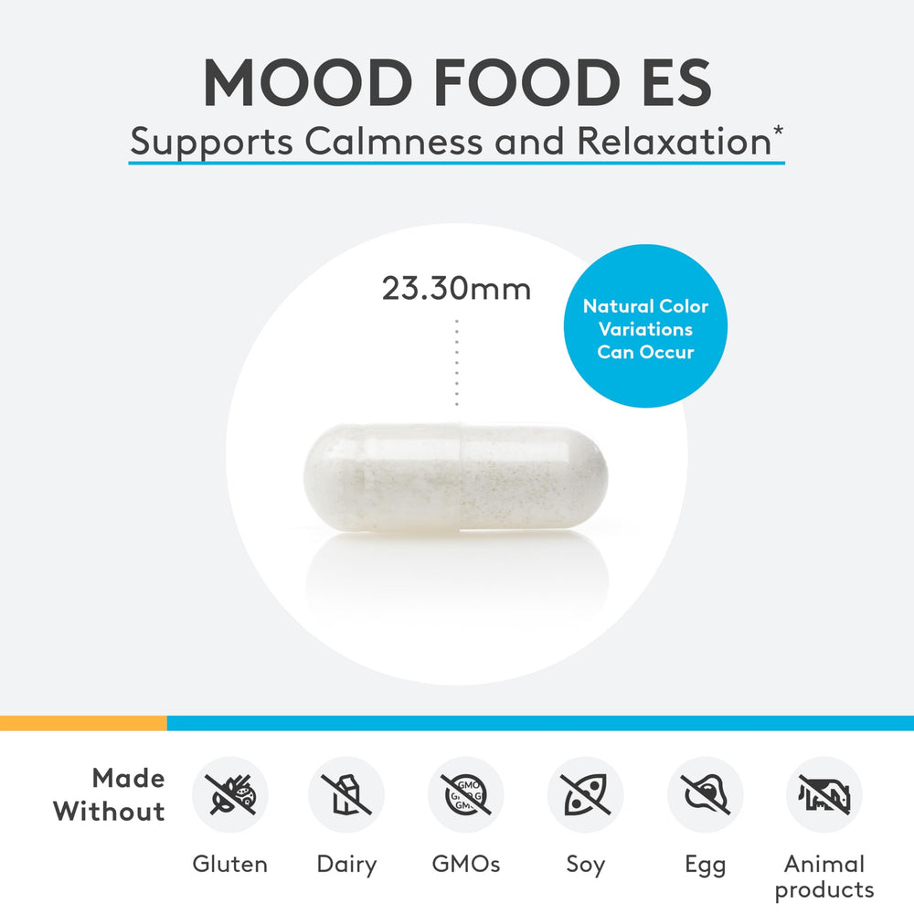 Mood Food ES ingredients: B vitamins, 5-HTP, GABA illustration