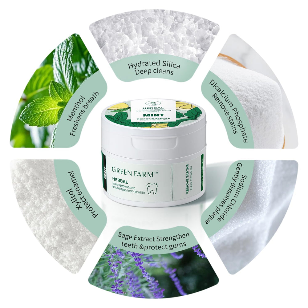 Close-up of powder texture and whitening agents