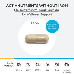 Bottle of XYMOGEN ActivNutrients Without Iron 120 capsules