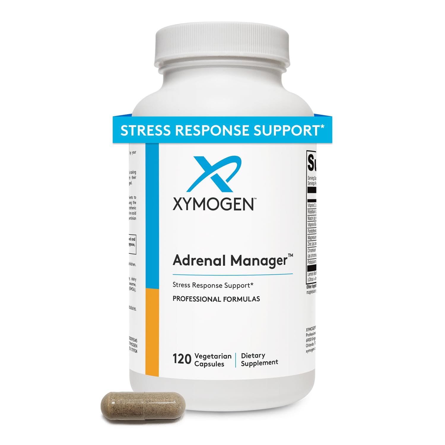 XYMOGEN Adrenal Manager bottle and label