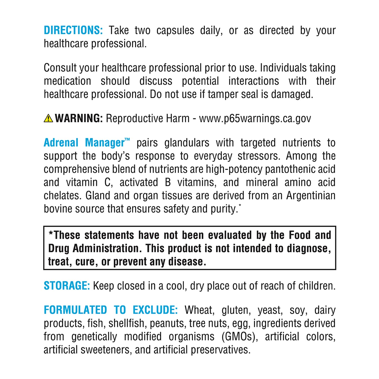 Pantothenic acid and B vitamins components