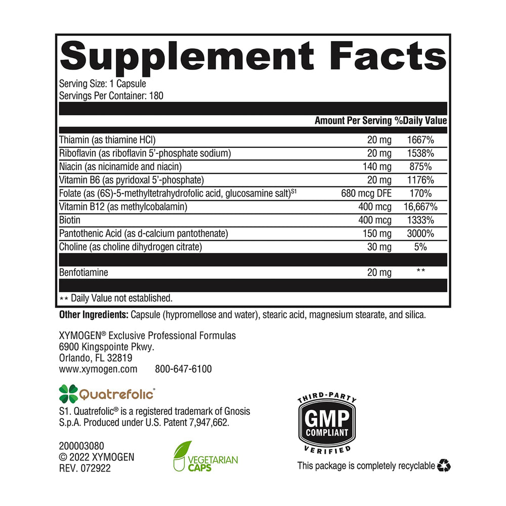Close-up of B1, B2, B6 and B12 on packaging