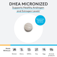 Close-up of DHEA 25 mg tablet